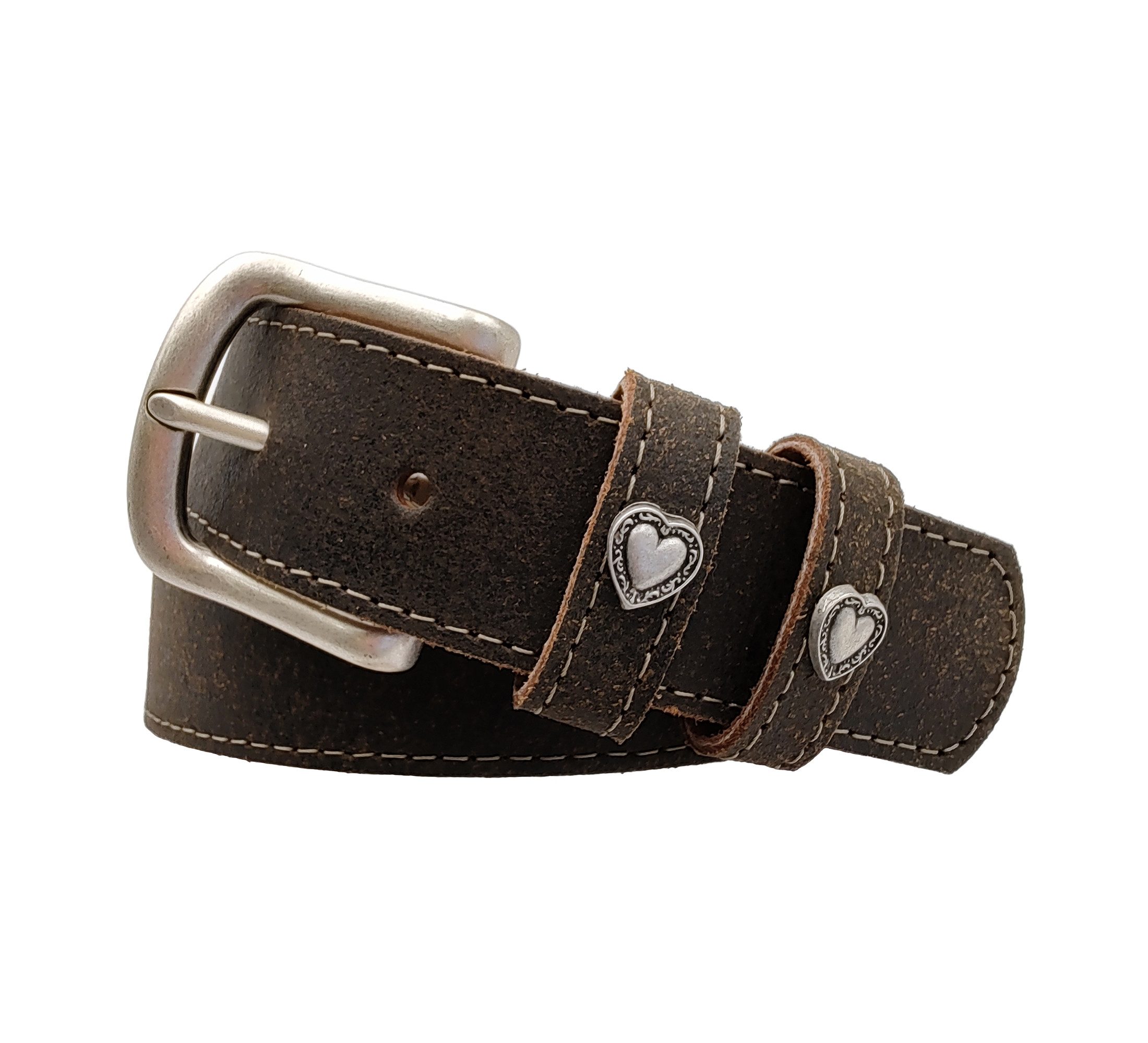 Der Trachtler Ledergürtel mit Zierteilen auf den Schlaufen MADE IN GERMANY günstig online kaufen