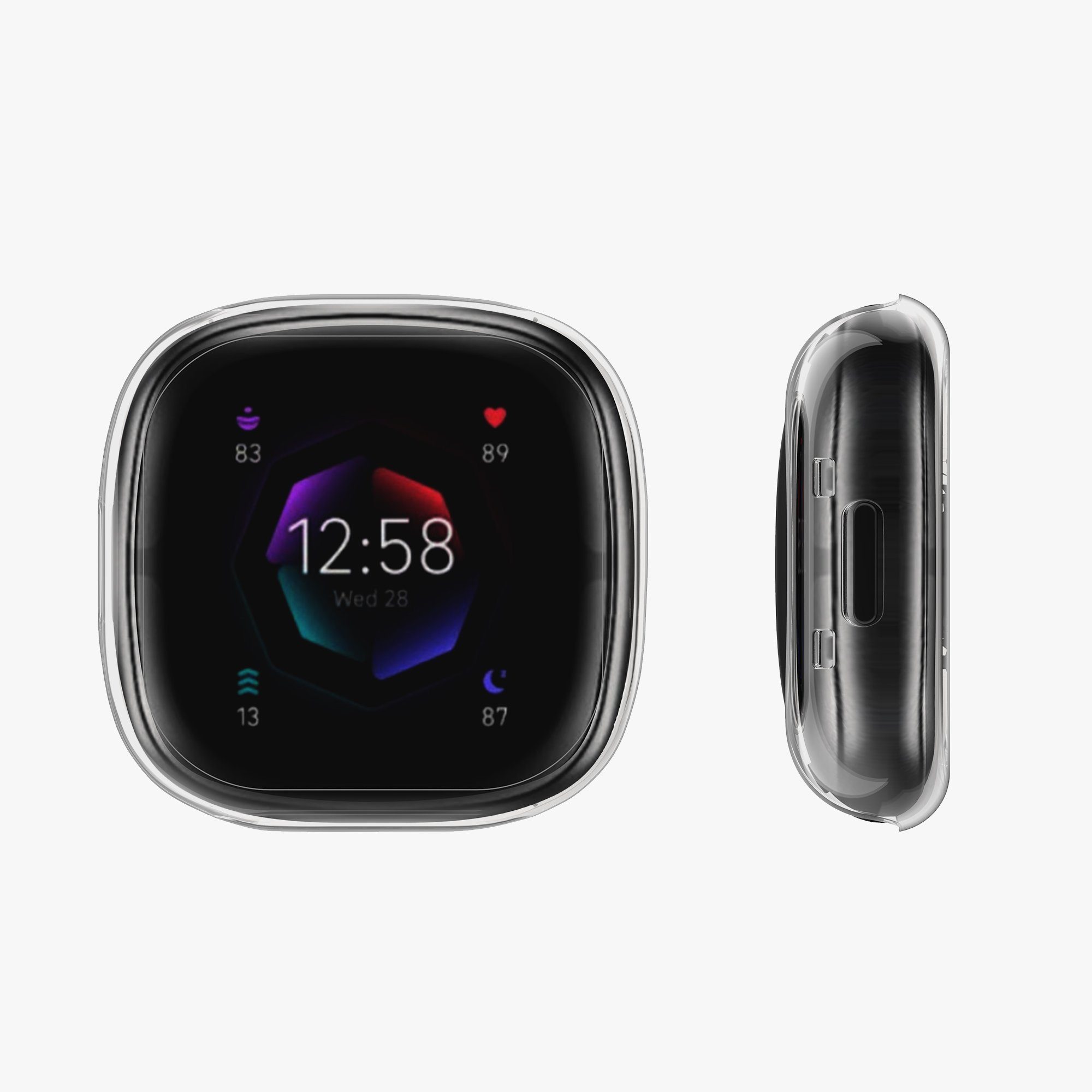 kwmobile Smartwatch-Hülle 2x Silikon Hülle für Fitbit Versa 4 / Sense 2, Schutzhülle Fullbody Display Cover Set aus Silikon – Bild 5 von 5