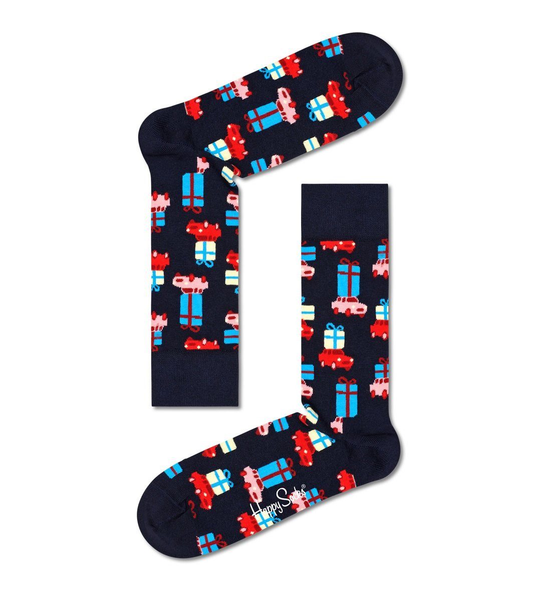Happy Socks Socken Tagessocke Crew Holiday Shopping (Weihnachten) schwarz - 1 Paar