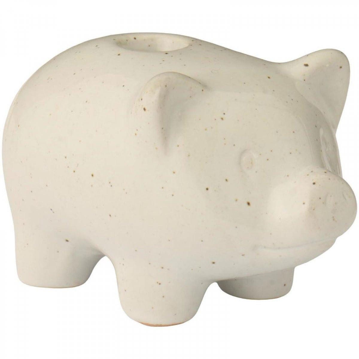 Ib Laursen Windlicht Ib Laursen Kerzenleuchter Schwein Steingrau für kleine Kerzen