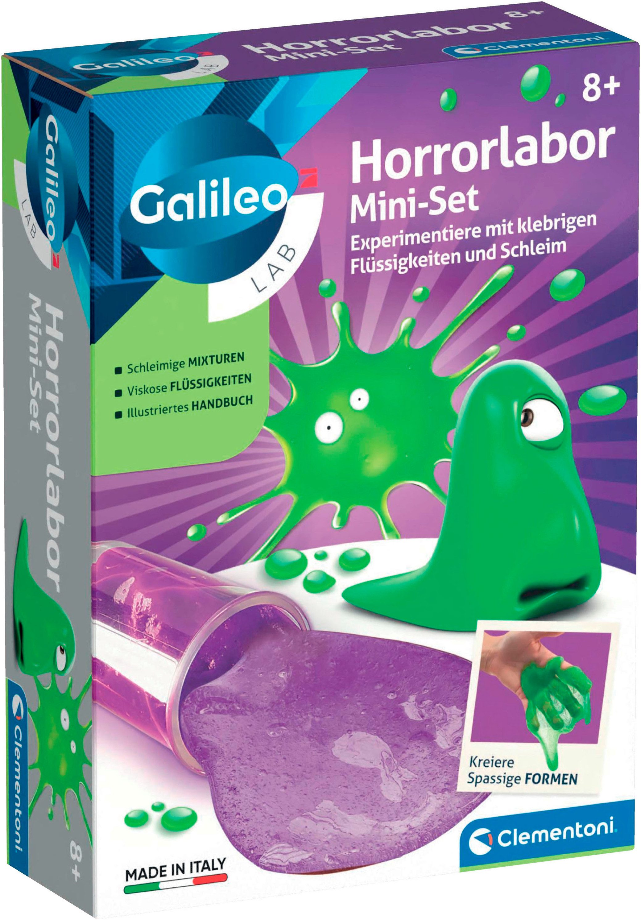 Clementoni® Experimentierkasten Galileo, Horrorlabor Mini-Set, Made in Europe
