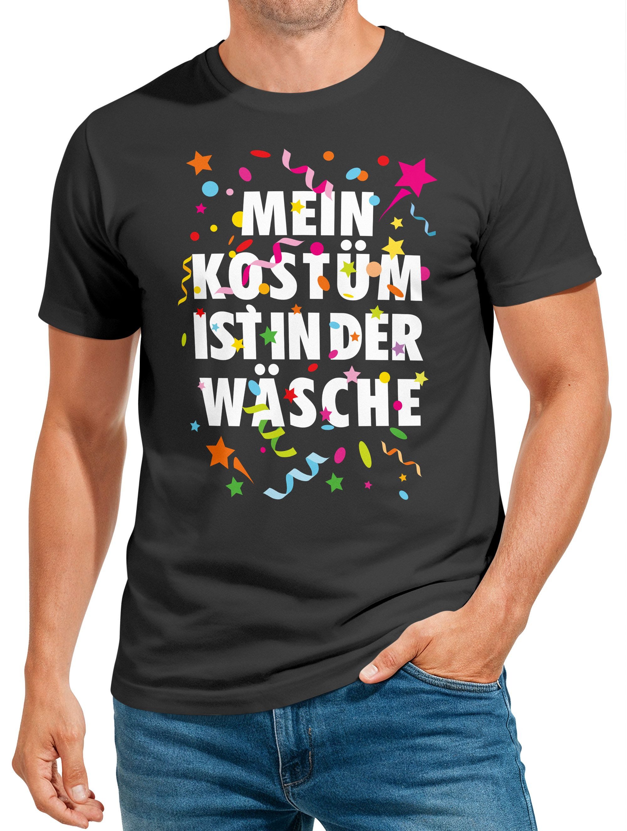 Print-Shirt Herren T-Shirt Fasching Karneval Kostüm Verkleidung Last Minute