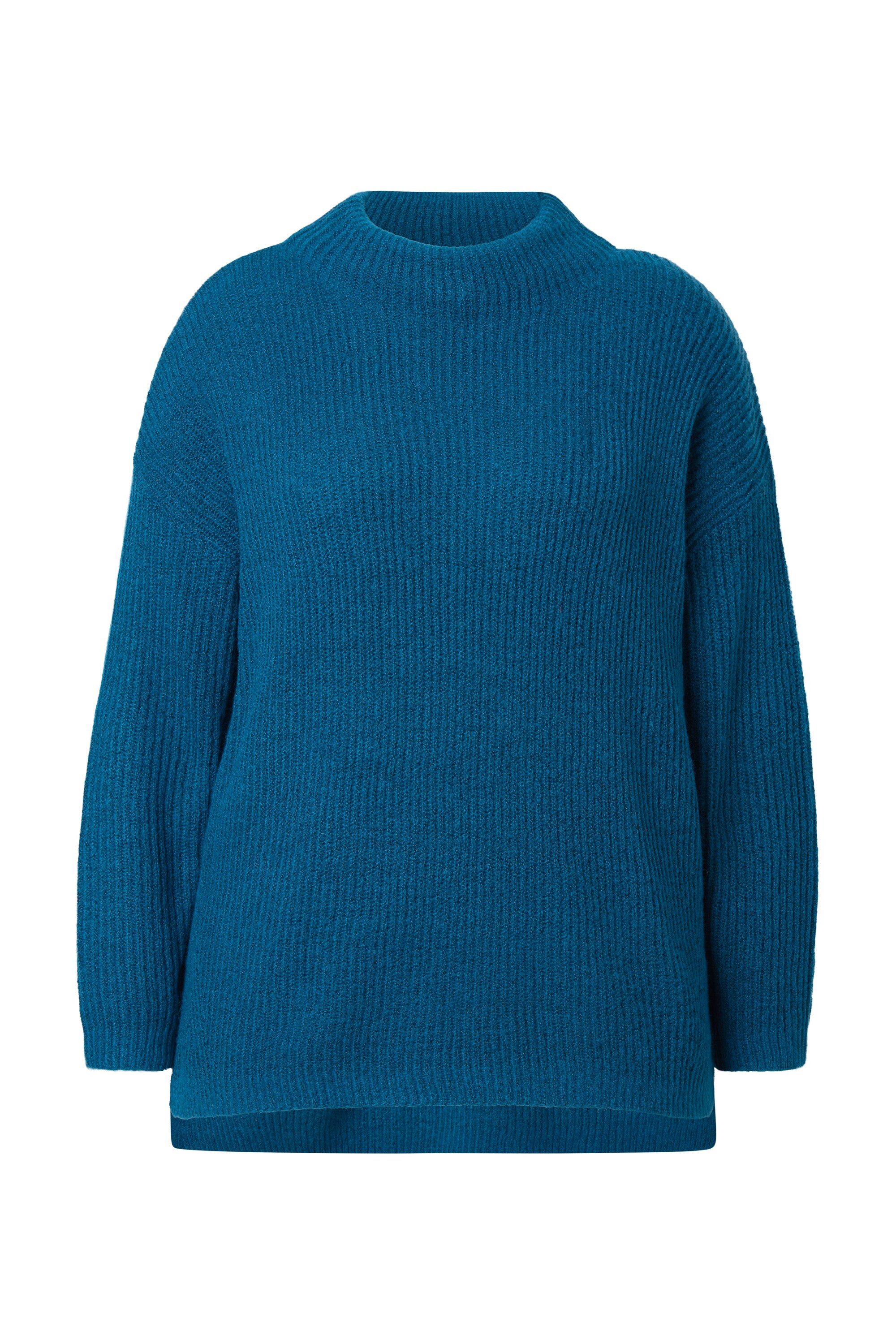 Ulla Popken Longpullover Rollkragen-Pullover Rippstrick oversized Langarm günstig online kaufen