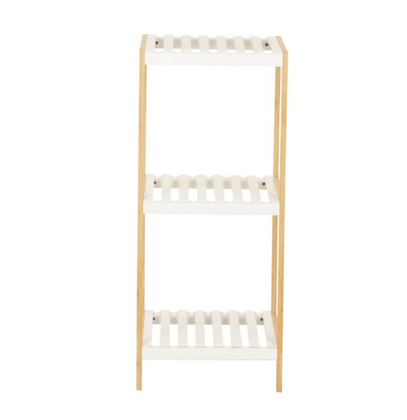 axentia Regal Beistellregal aus Bambus mit 3 Böden, 1-tlg., 2-stöckig, 34 x 80 x 33 cm