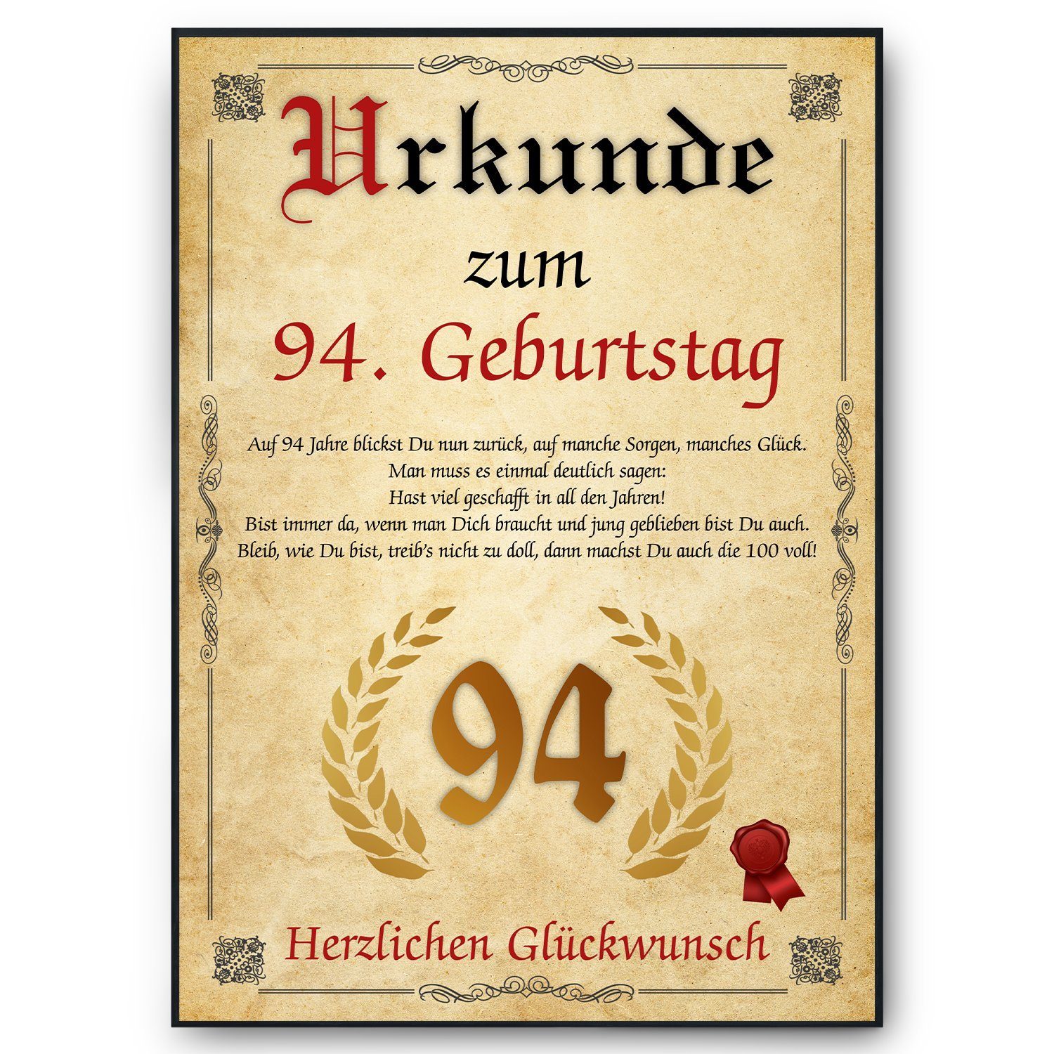 Tigerlino Poster Urkunde zum Geburtstag Mann günstig online kaufen
