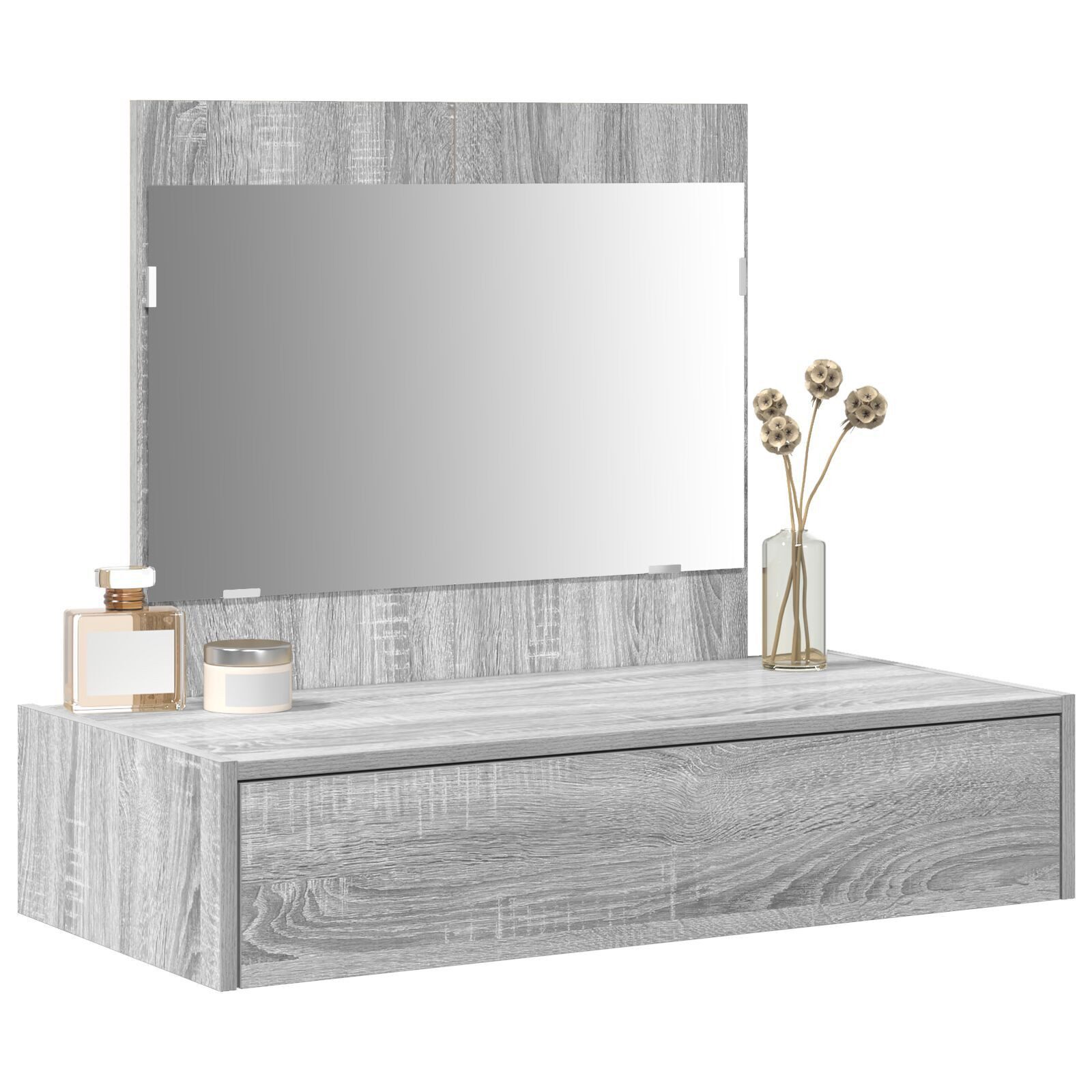 vidaXL Schminktisch Schminktisch Wandmontage Grau Sonoma günstig online kaufen