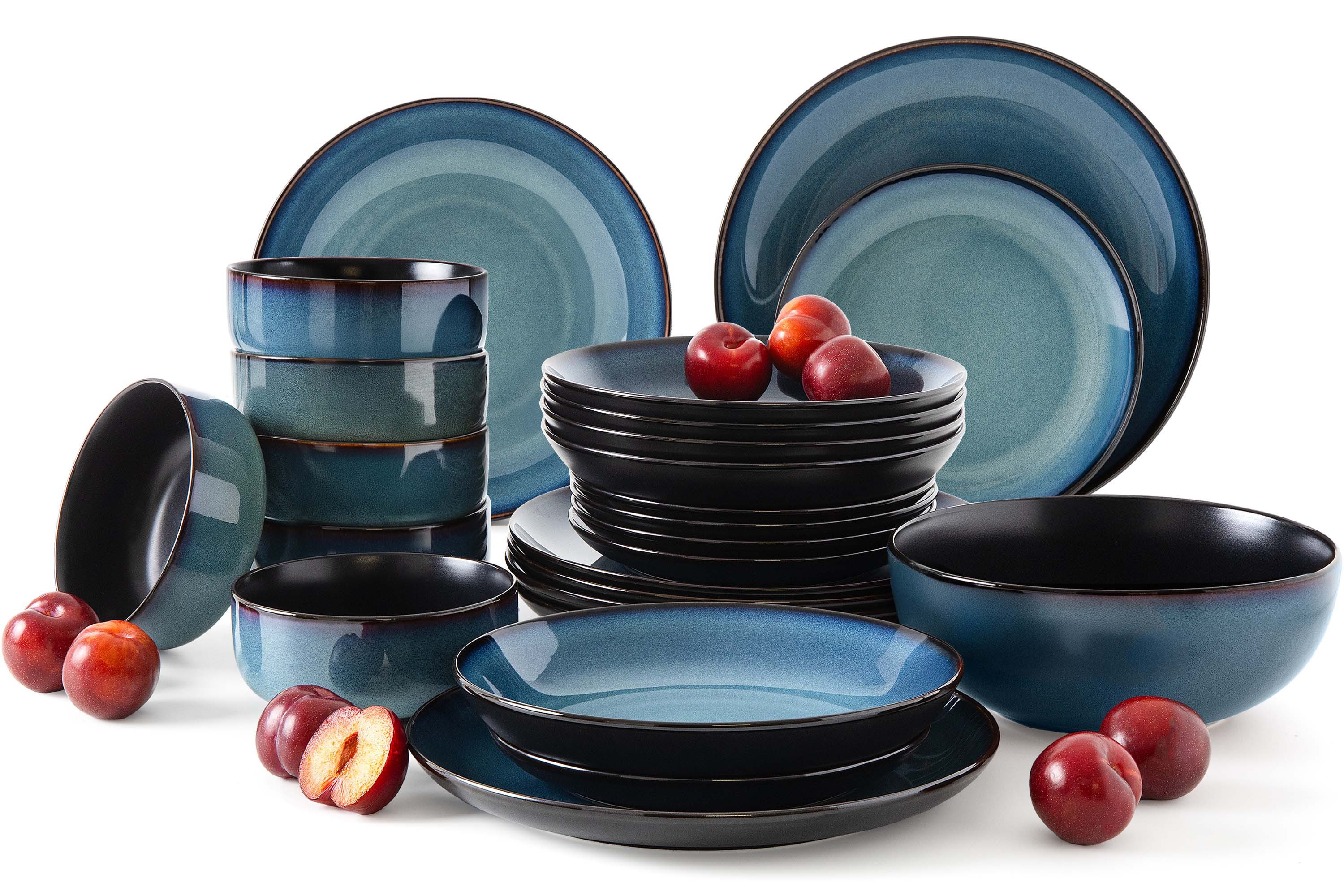 Ritzenhoff & Breker Kombiservice RITZENHOFF & BREKER BALI Geschirrset, Tafelservice, Modern (25-tlg), 6 Personen, Steinzeug, Reaktivglasur, spülmaschinengeeignet, mikrowellengeeignet