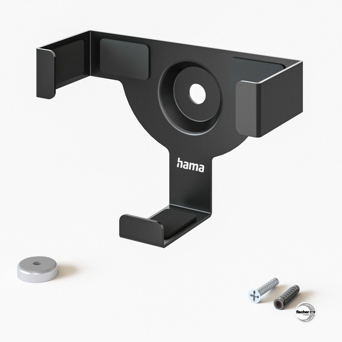 Hama TV-Wandhalterung Wandhalterung für Apple TV HD (4. Gen) Apple TV HD 4K (1./2./3. Gen), (bis 0 Zoll, magnetisch, flach, Farbe Schwarz, mit Montagezubehör, Fernseher)