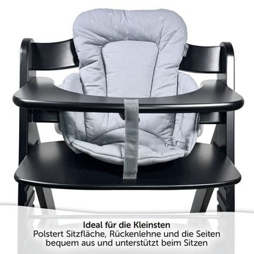 LaLoona Hochstuhlauflage Grau, Sitzverkleinerer für Hochstuhl Hauck Alpha und Beta - Baby Sitzpolster