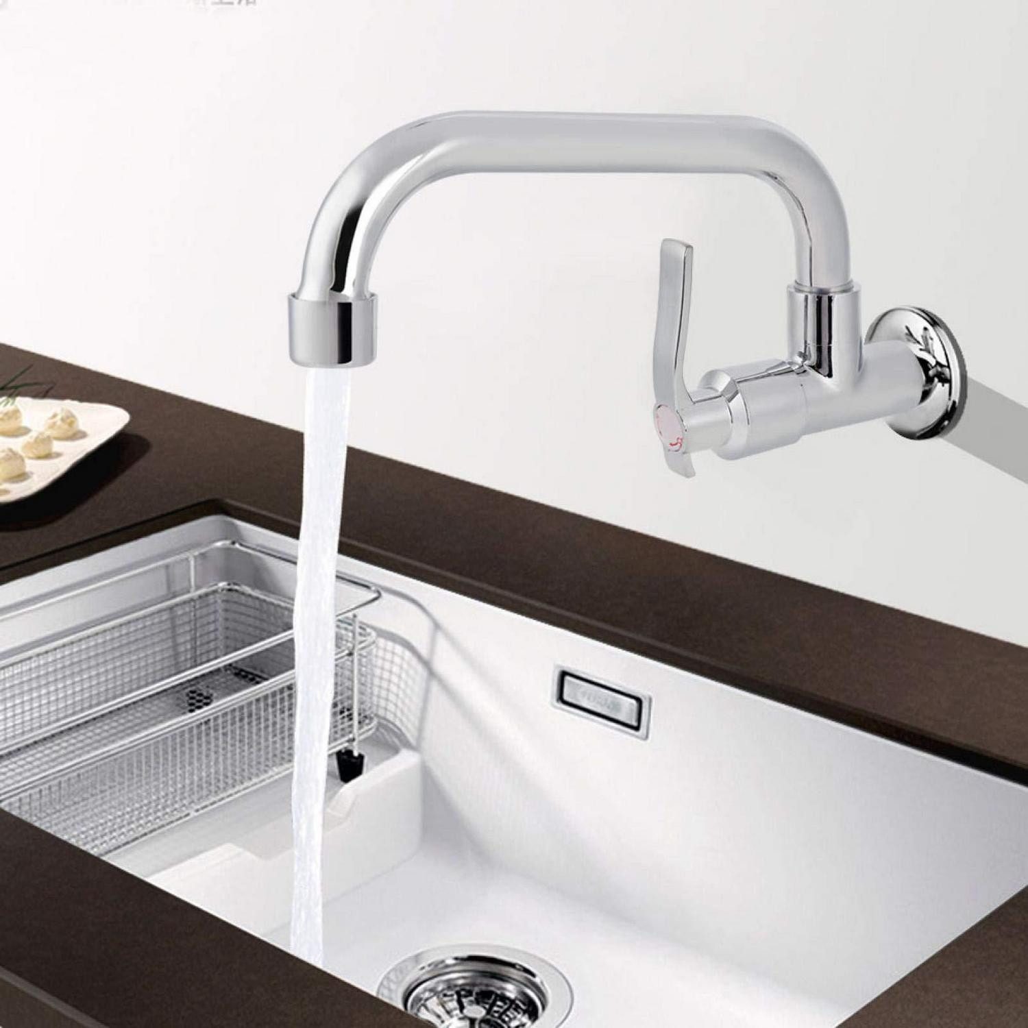 LuxusKollektion Küchenarmatur Wandarmatur Einzelarm Kaltwasser Küche (1-St)