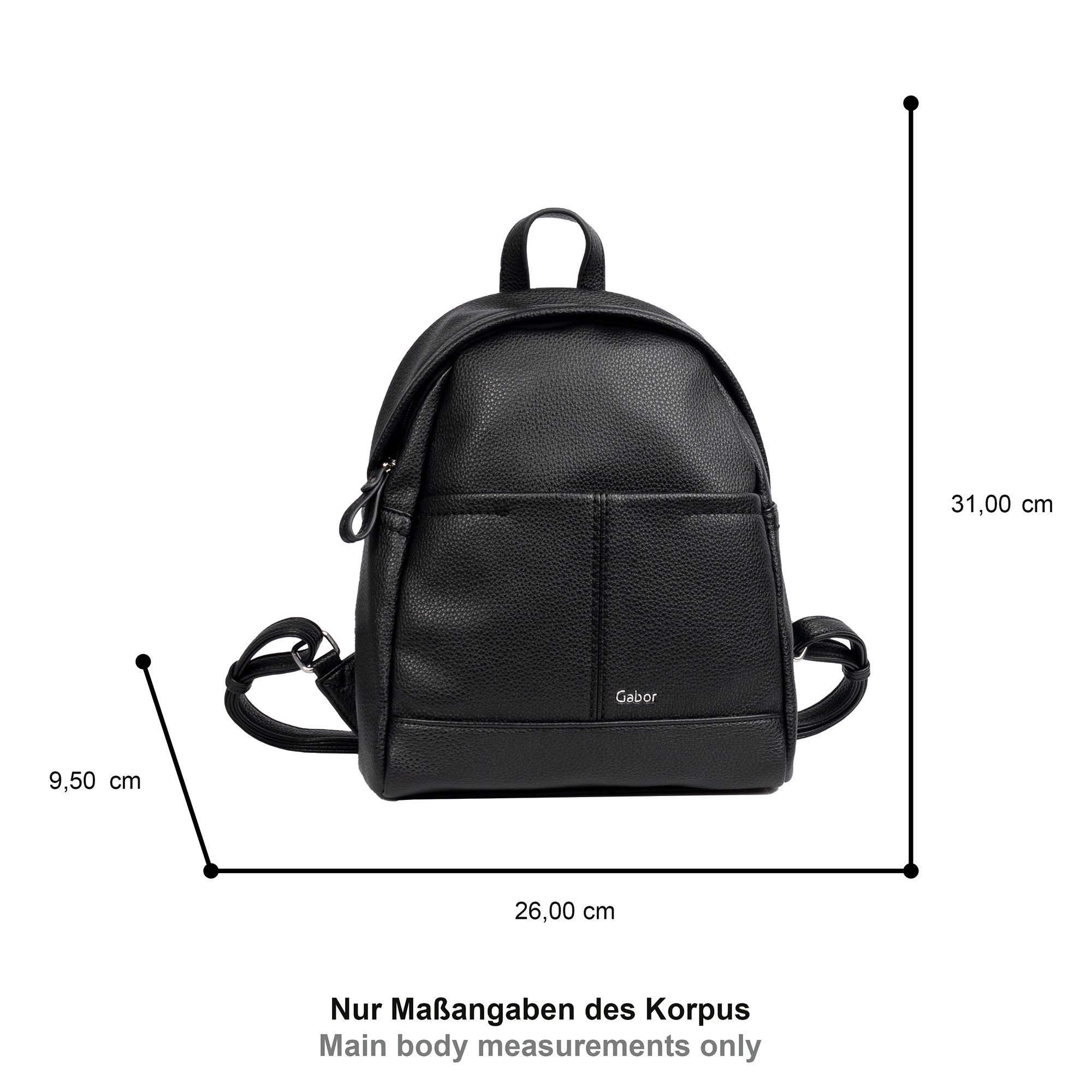Gabor Rucksack Lenea, aus recyceltem Polyurethan mit dekorativen Ziernähten