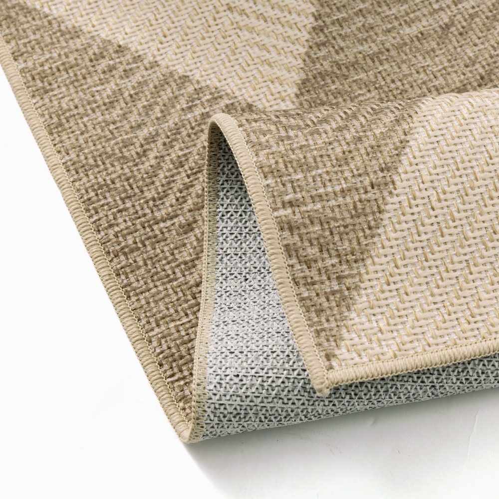 PURECOZY Teppich Juteteppich mit Karomuster, wetterfest, für Innen- und Außenbereich, Rechteckig, Höhe: 5 mm