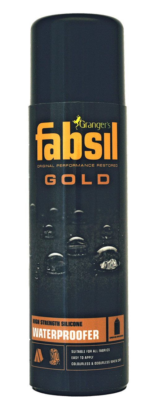 Grangers Grangers Fabsil Camping Imprägnierung auf Silikonbasis, 250 ml, gold Imprägnierspray (Nachimprägnierung von Nähten, Zeltflächen und Outdoor-Equipment), integriertem UV-Schutz gegen Ausbleichen und Materialverschleiß