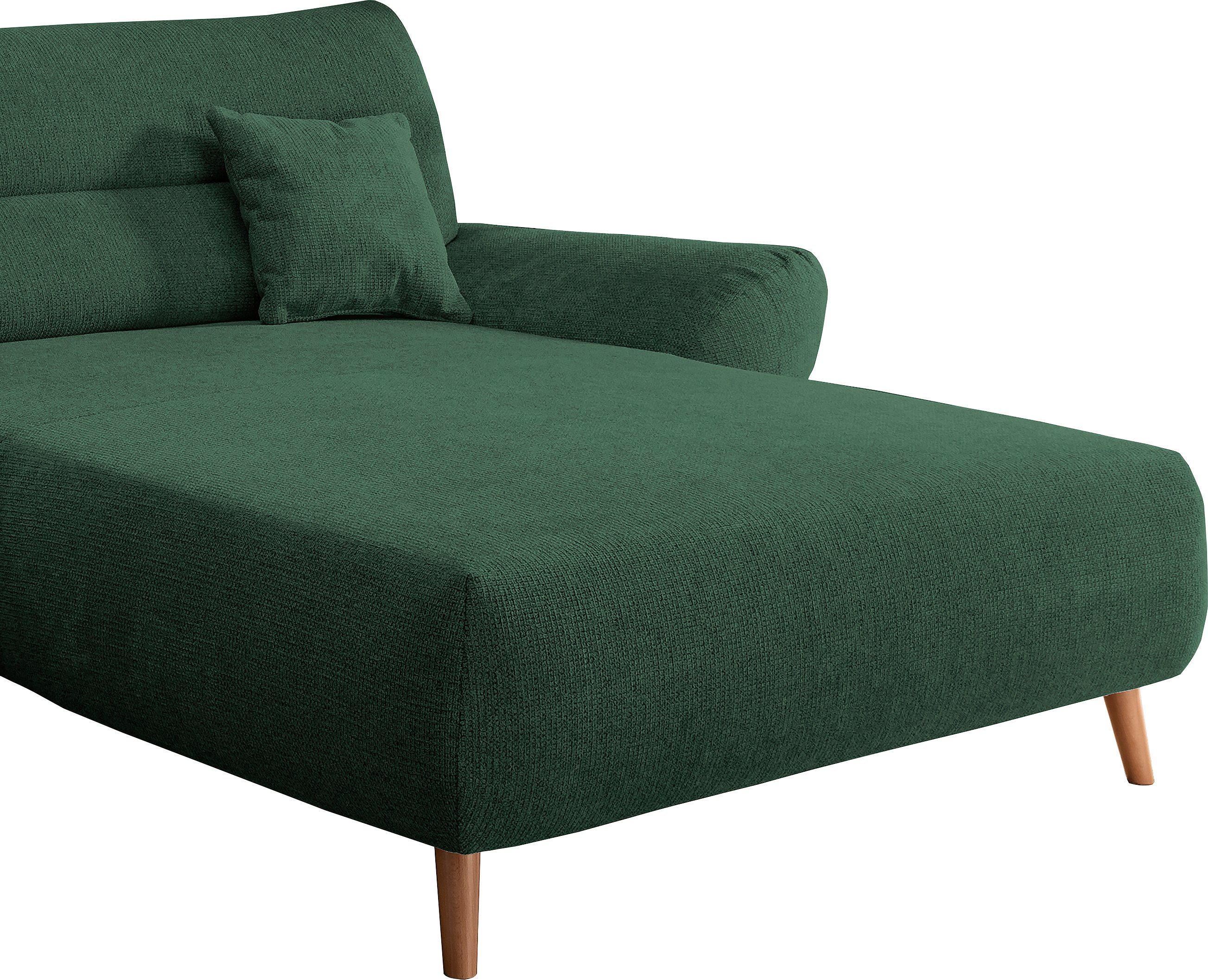 Home affaire Ecksofa Drago, elegant und zeitlos, komfortabel, Holzfuß, L-Form, frei im Raum stellbar, inkl. 2 Zierkissen