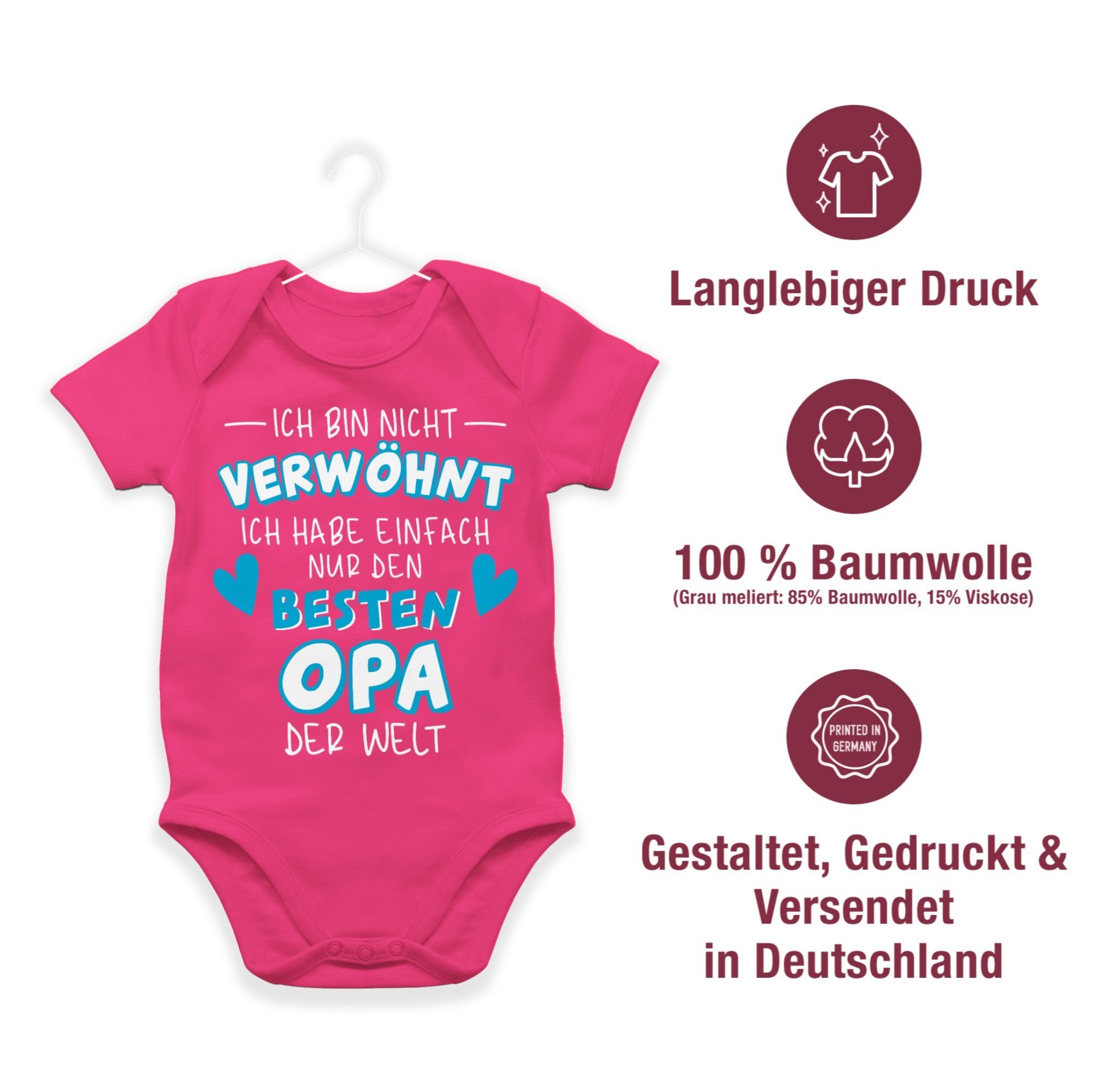 Ich Shirtbody bin Welt Opa der Ich nicht - 2 Shirtracer den Baby Sprüche verwöhnt habe nur Fuchsia einfach besten