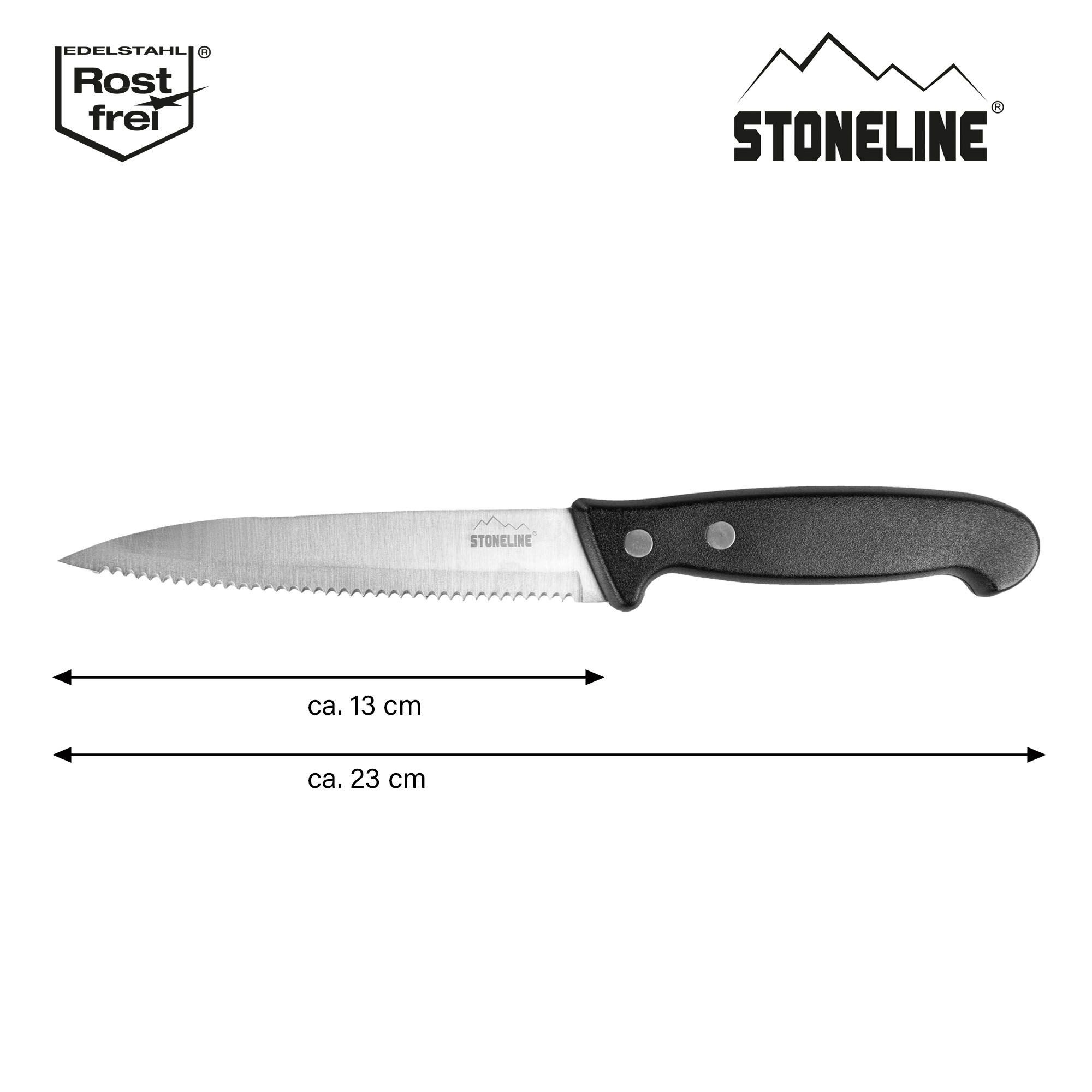 STONELINE Tomatenmesser, Edelstahl rostfrei, mit Klingenschutz, Designed in Germany