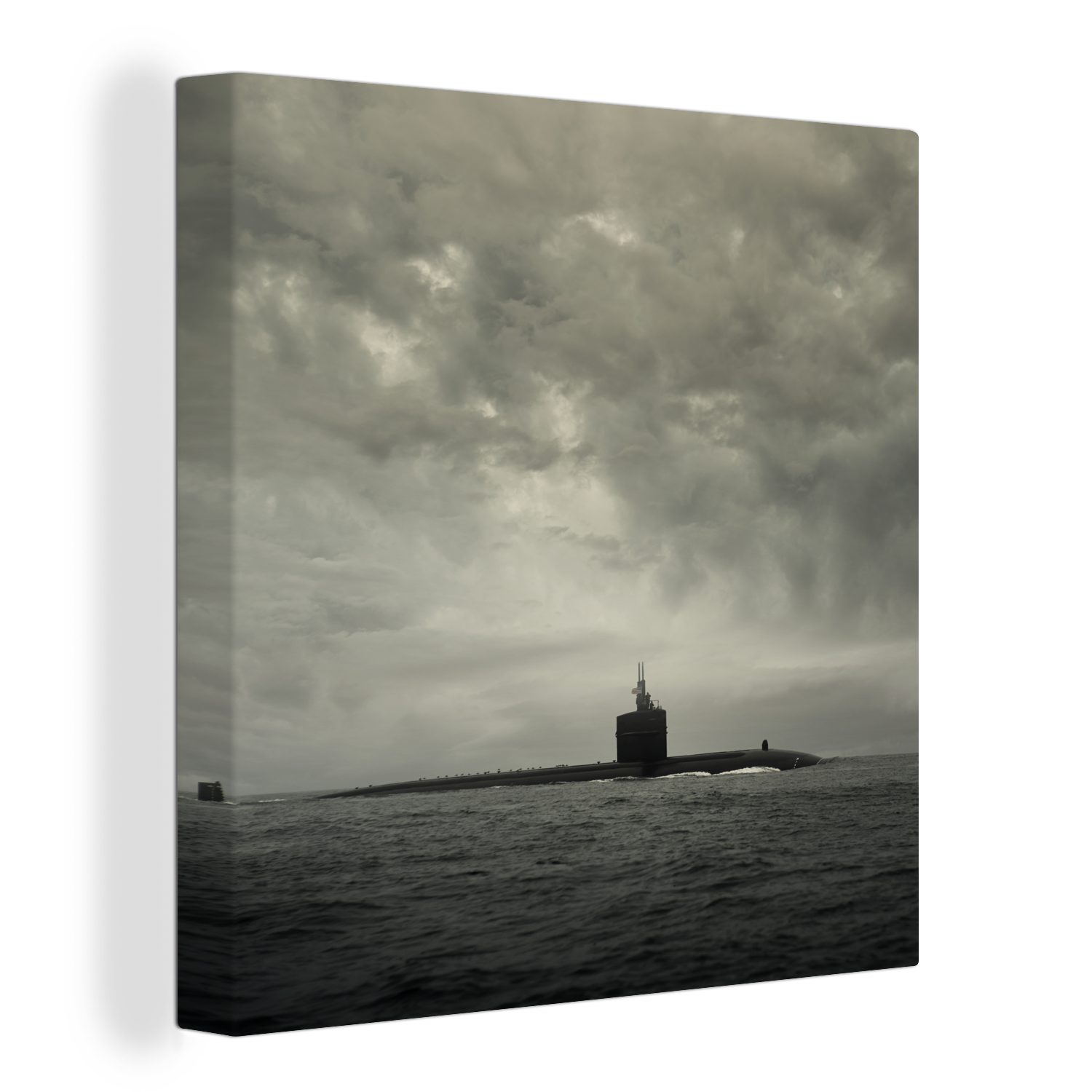 OneMillionCanvasses® Leinwandbild Ein U-Boot taucht im Pazifischen Ozean auf, (1 St), Leinwand Bilder für Wohnzimmer Schlafzimmer