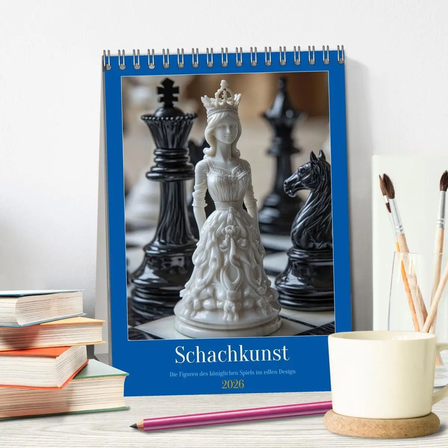 CALVENDO Monatskalender Schachkunst (Tischkalender 2026 DIN A5 hoch), CALVENDO Monatskalender