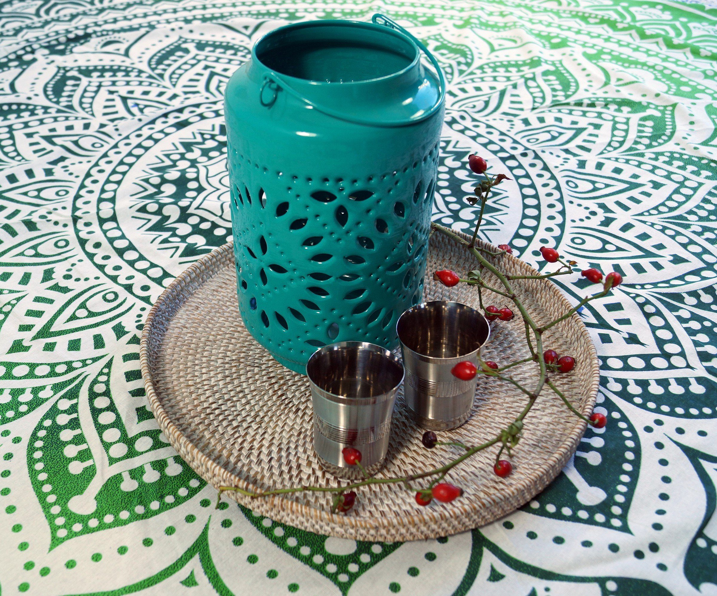 Guru-Shop Tagesdecke Rundes indisches Mandala Tuch, günstig online kaufen