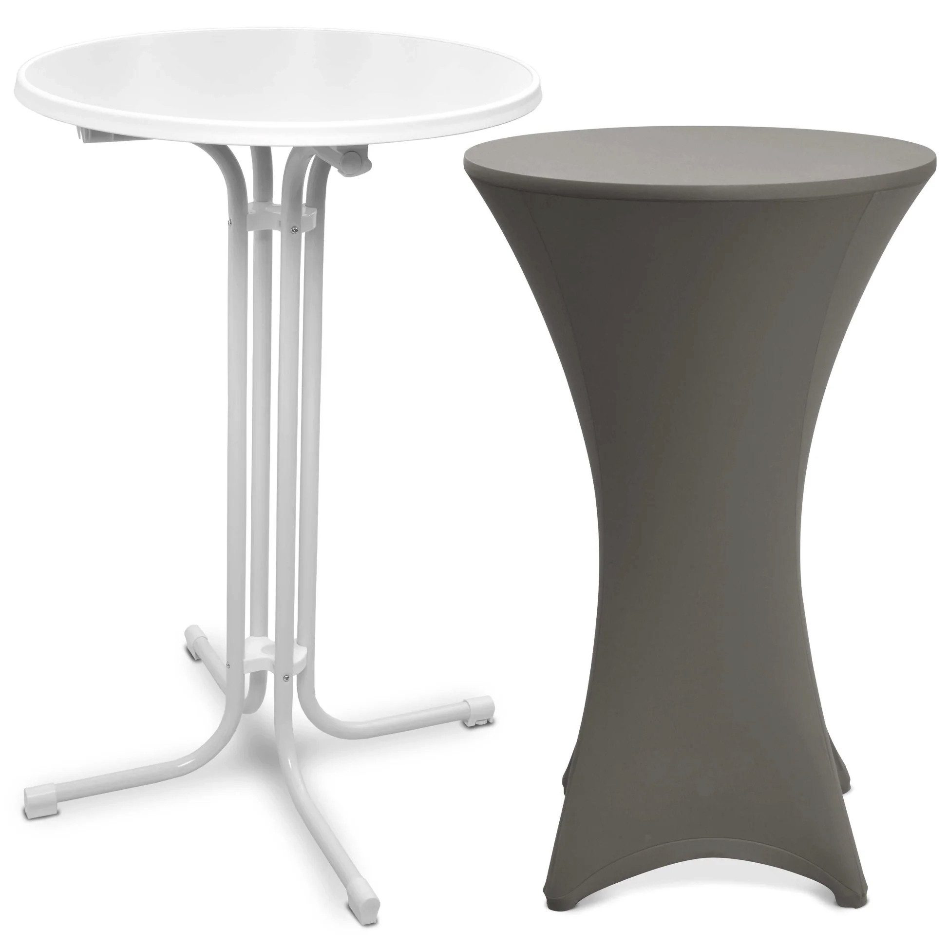 Beautissu Stehtisch Outdoor Stehtisch Bellini, klappbar, Ø80cm, Anthrazit, mit Husse, inkl. Husse – wetterfest – kratzfest