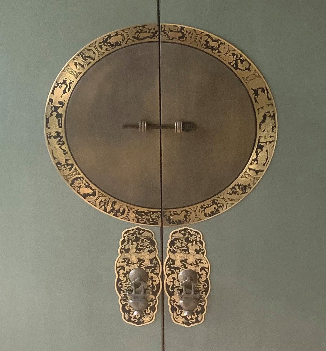 OPIUM OUTLET Kleiderschrank Chinesischer Hochzeitsschrank im Vintage-Stil (Breite x Tiefe x Höhe 105 x 55 x 175 cm, orientalischer Schrank Kommode, Asia Möbel komplett montiert Holz Landhaus-Stil shabby-chic) asiatisch