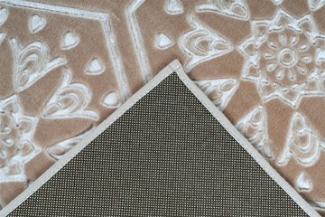 Teppich Kurzflorteppich Mohala 100 Taupe 80 x 150 cm, Qiyano, rechteckig, Höhe: 0.7 mm