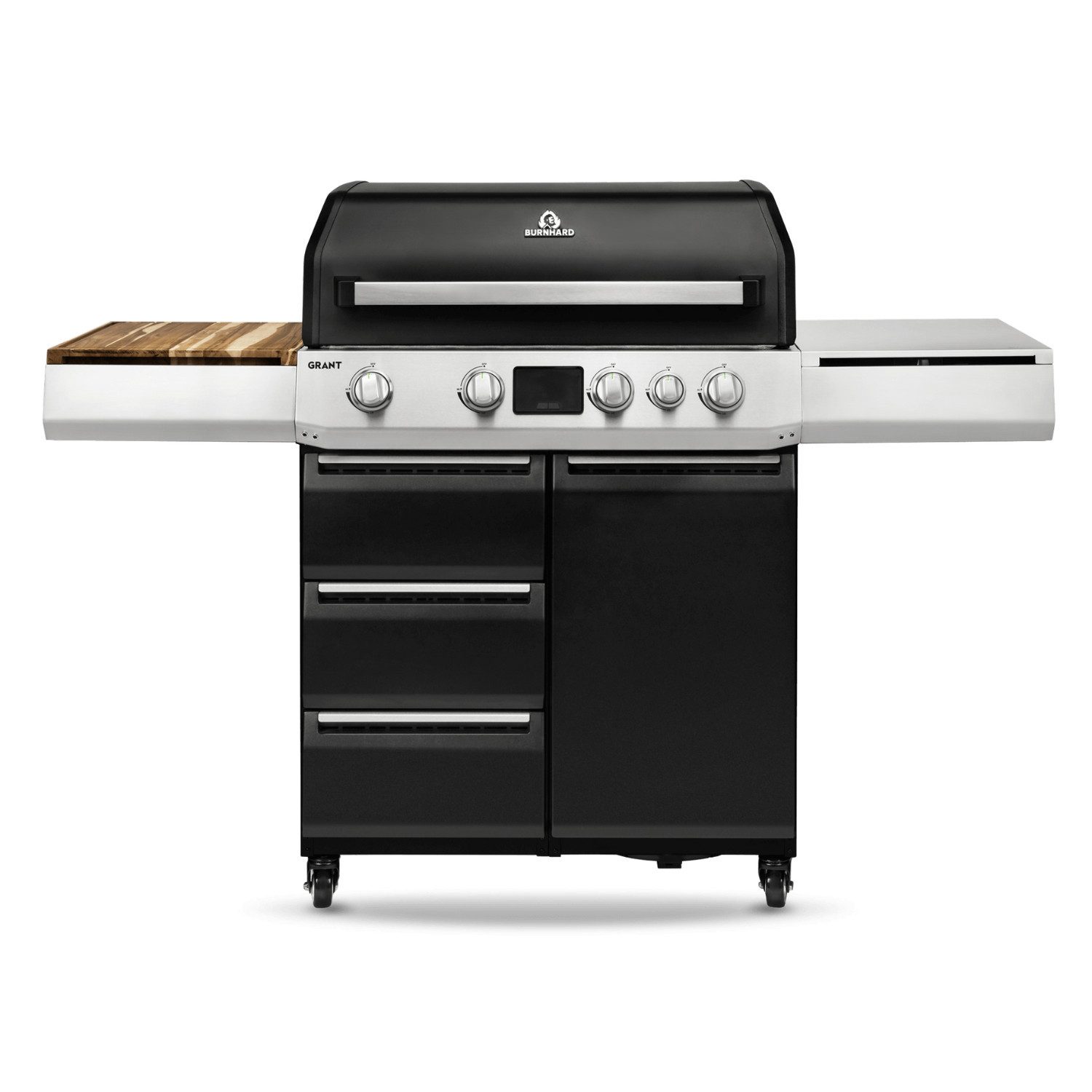 BURNHARD® Gasgrill, GRANT Upgrade + Gasgrill, 4-Brenner BBQ mit Infrarot-Heckbrenner & XXXL Keramikbrenner