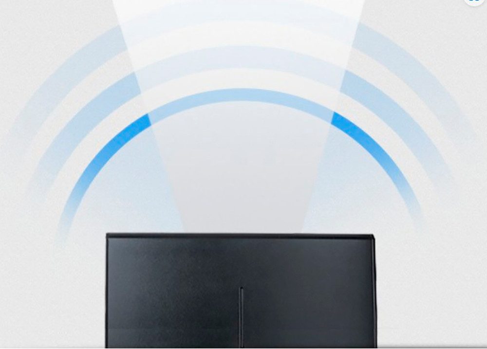 One for All SV 9385-5G Innenantenne (DVB-T, DVB-T2, UKW, für Innenbereich, Verstärkung: 47 dB), Alu STAND Antenne 5G black