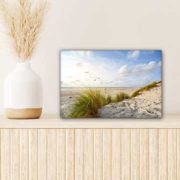 OneMillionCanvasses® Leinwandbild Strand - Meer - Vögel, (1 St), Wandbild Leinwandbilder, Aufhängefertig, Wanddeko, 30x20 cm