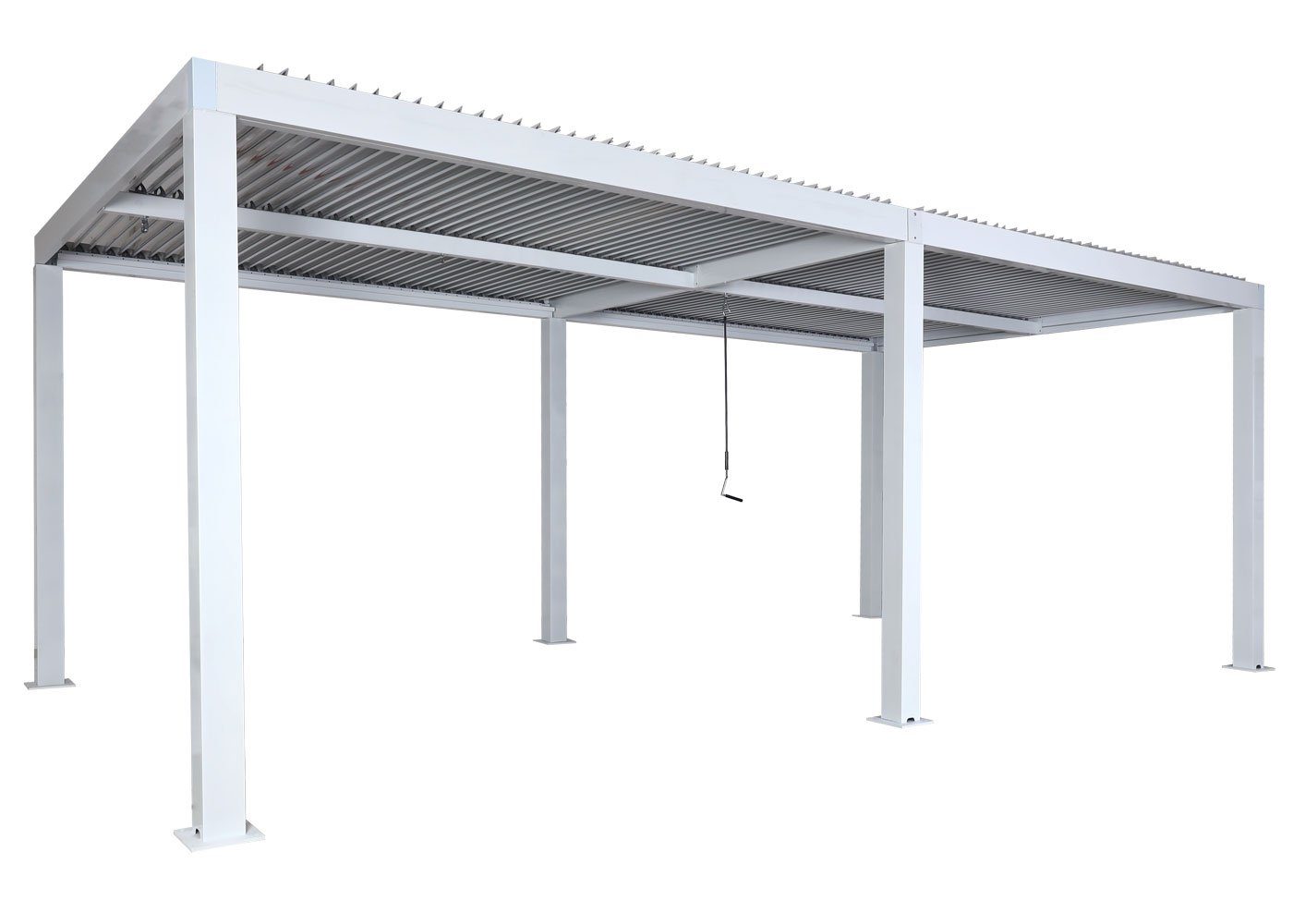 weiß MCW-L46-C, 600x300 Lamellen cm mit cm, Einfahrtshöhe, 207 drehbaren Dach MCW BxT: Einzelcarport