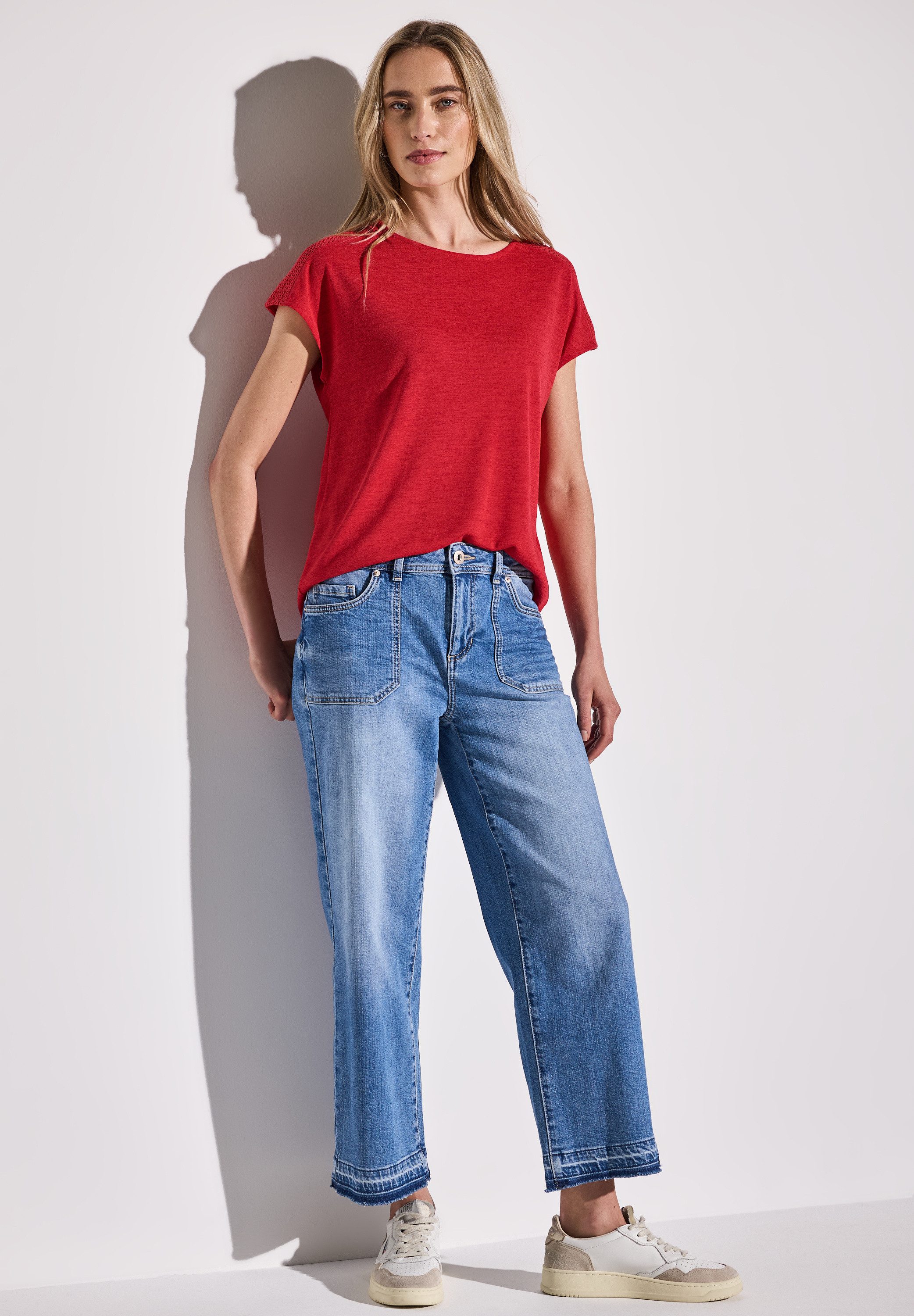 STREET ONE T-Shirt mit Spitzendetail