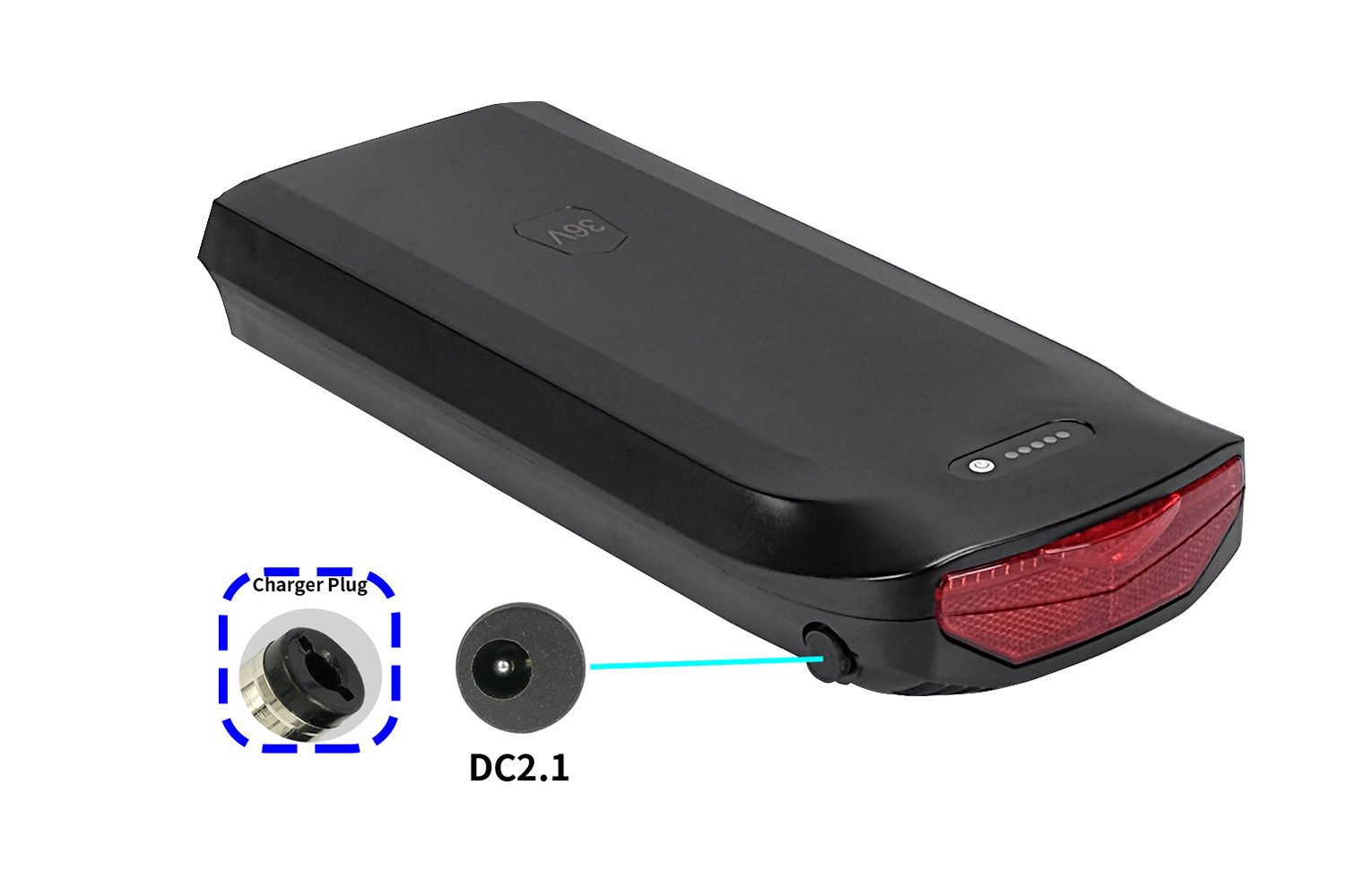 PowerSmart SF03 E-Bike Akku Pedelecs Ersatz 13Ah 468Wh für FISCHER battery carrier SF 03 SF-03 mit 2A Ladegerät Li-ion 13000 mAh (36 V)