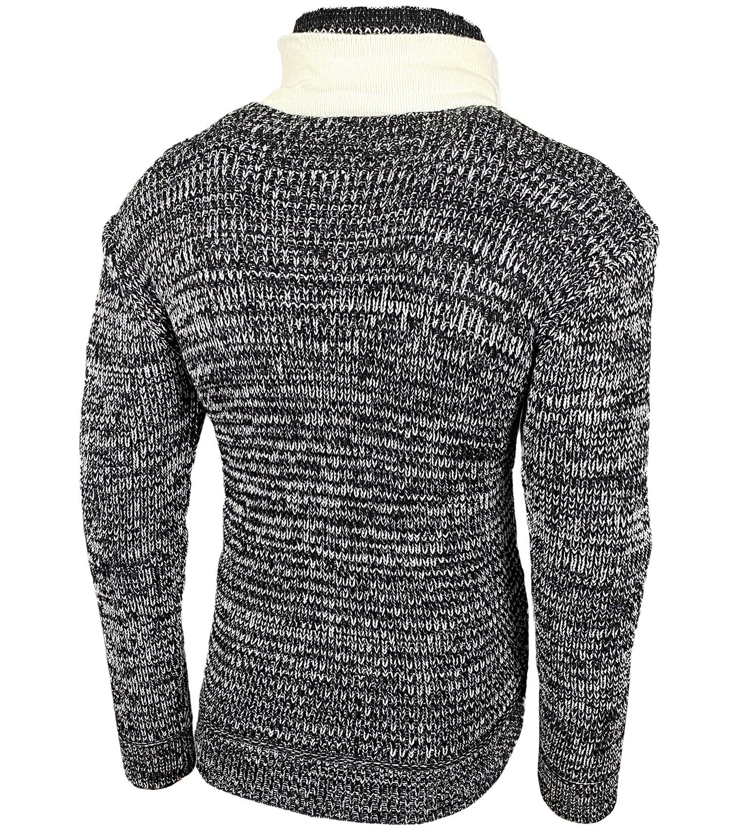 Baxboy Strickpullover Baxboy Herren Grobstrick Pullover Doppeltem Stehkragen B-51113