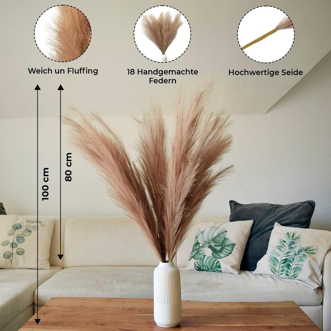 Kunstpflanze Pampasgras XXL Kunstblume Großes Pampasgras für Dekoration Bra günstig online kaufen