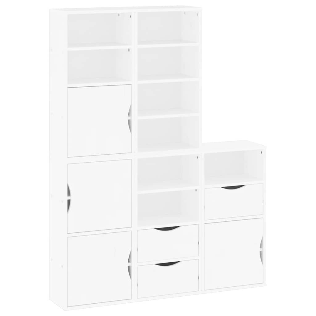 Sideboard Beistellschränke 5 Stk. ODDA Weiß 40x24x79 cm Massivholz Kiefer