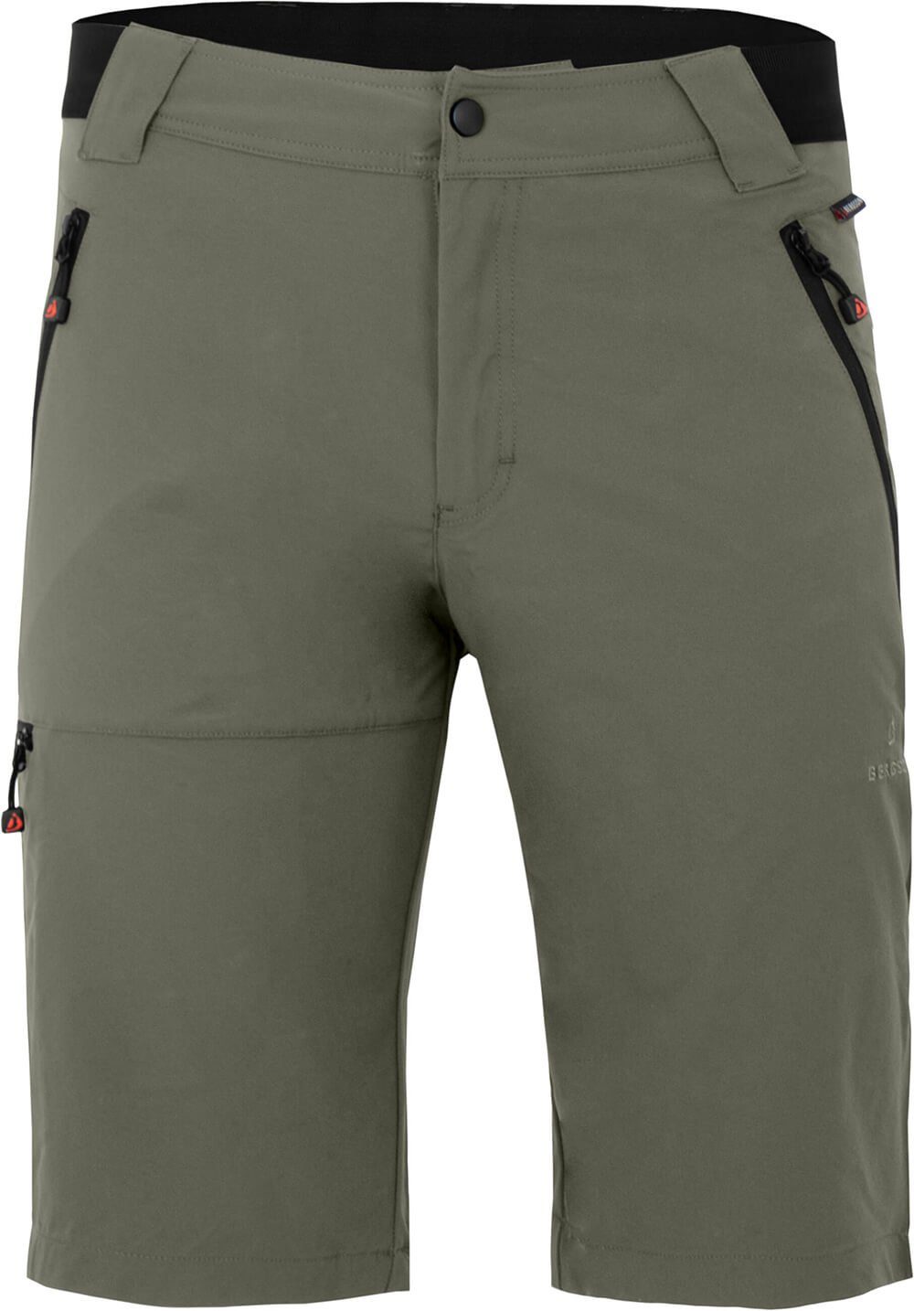 Bergson Outdoorhose ARRESÖ COMFORT Bermuda Herren Wandershorts, leicht, strapazierfähig, Normalgrößen, grau/grün