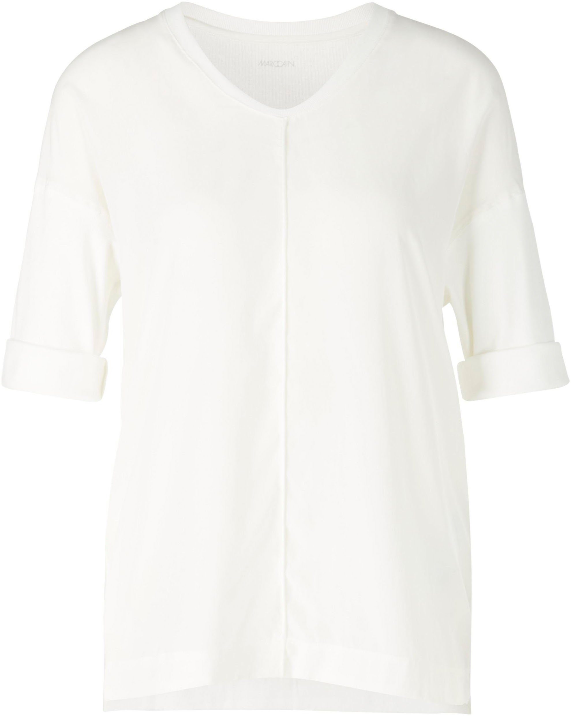 Marc Cain Langarmbluse off-white Essential" Blusenshirt "Collection Premium aus Material-Mix Damenmode