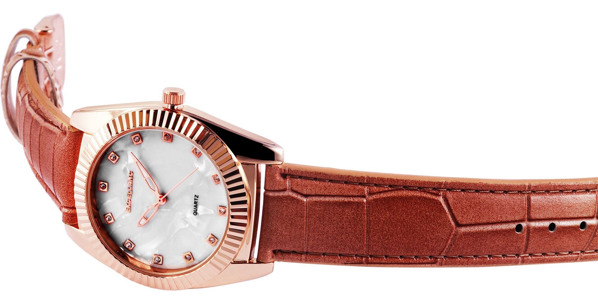 EXCELLANC Quarzuhr 195037500203 Excellanc Damenuhr mit Lederimitationsarmba günstig online kaufen