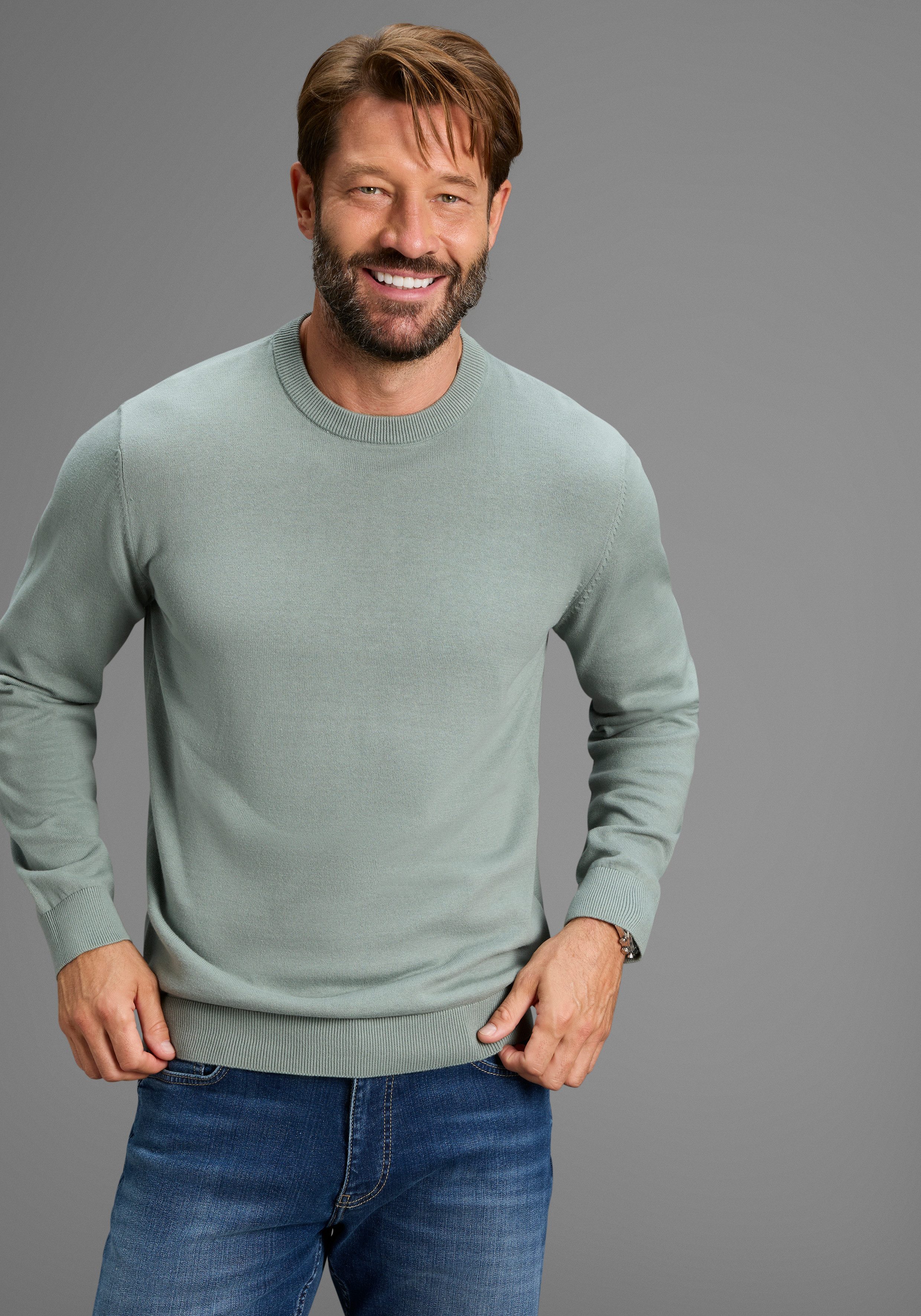 DELMAO Rundhalspullover Neue Kollektion! in Feinstrick günstig online kaufen