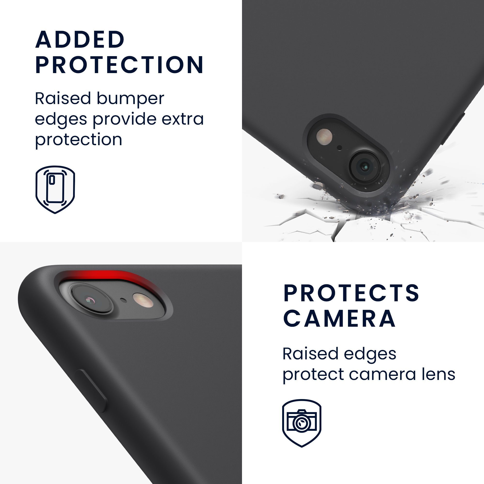 kwmobile Handyhülle Handyhülle für Apple iPhone SE (2022 / 2020) / iPhone 8 / 7 Hülle, Weiches Handy Silikon Case - Schutzhülle Cover