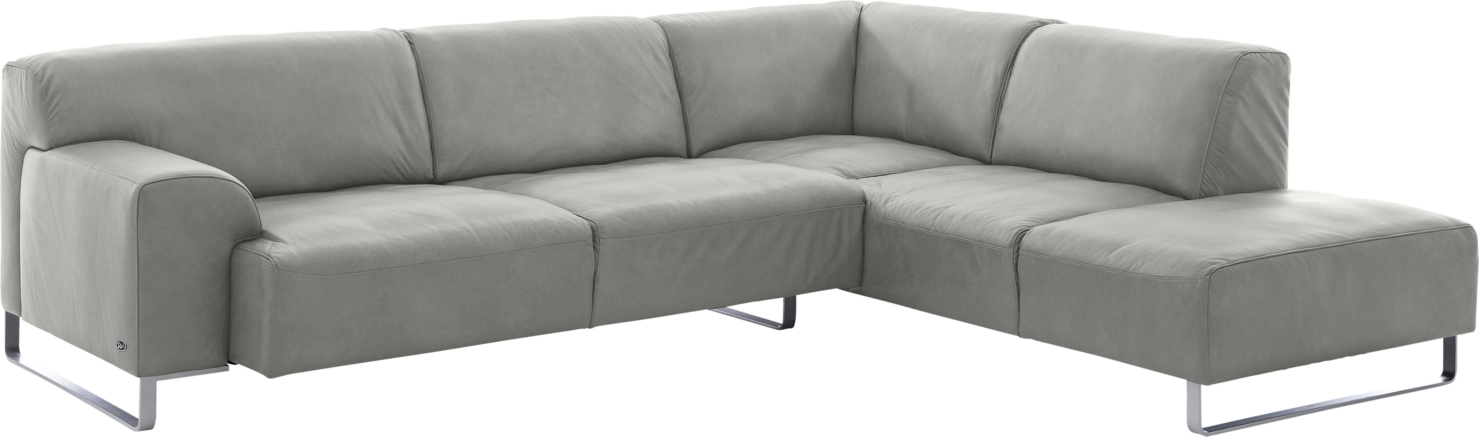 W.SCHILLIG Ecksofa ALESSIO Breite 271cm, bequem, elegant, L-Form, hochwertiger Metallbügelfüß, Long-Life-Leder