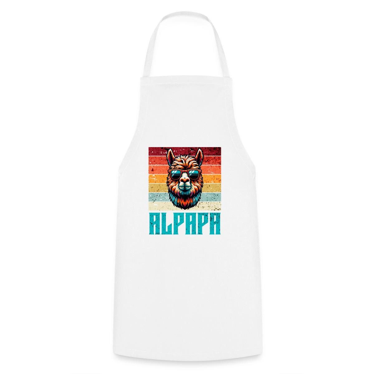 Spreadshirt Kochschürze Alpapa Cooles Lama Papa Kochschürze, (1-tlg)