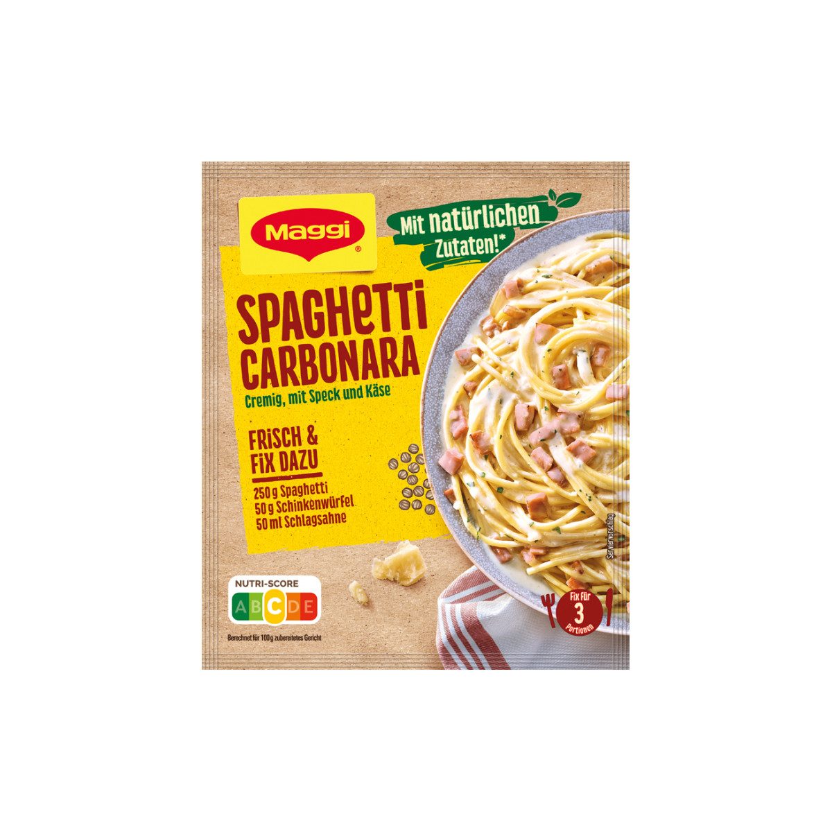 MAGGI Saucen, Maggi Fix für Spaghetti Carbonara cremig mit speck und Käse 34g