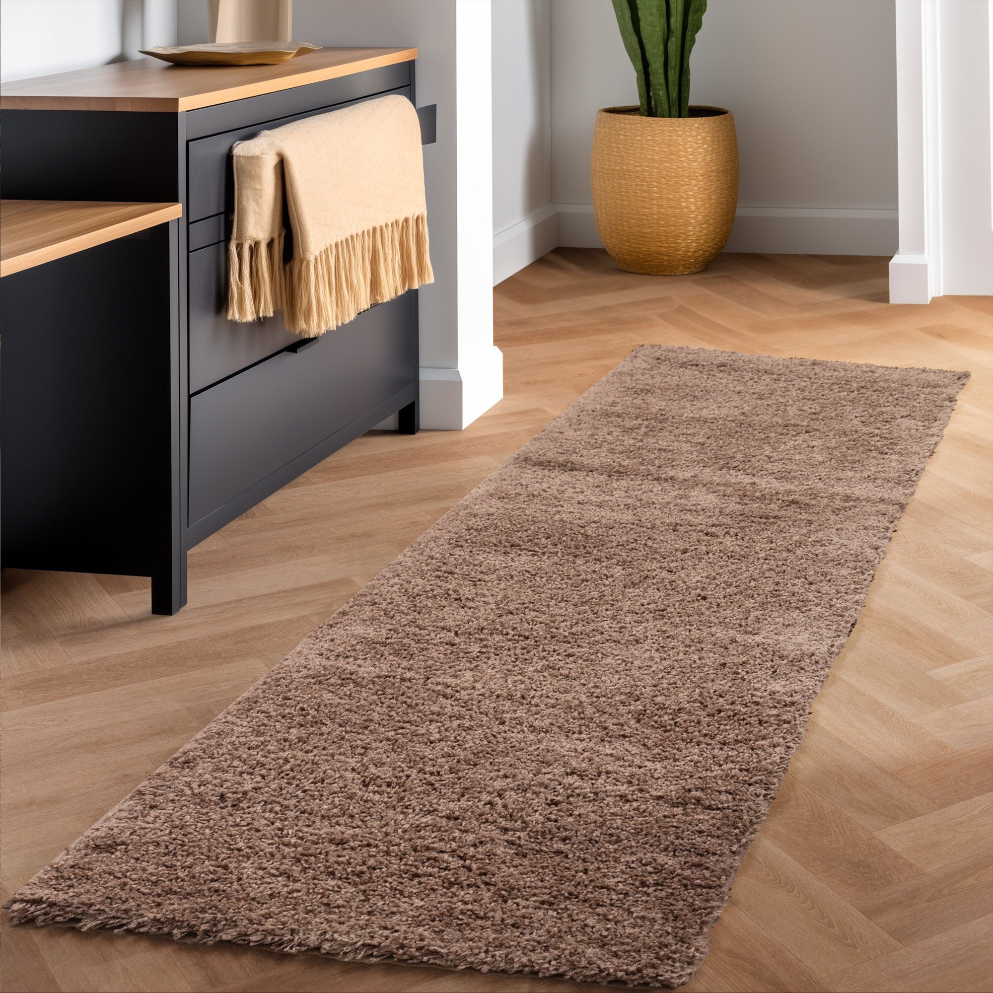 SIMPEX24 Teppich Unicolor - Einfarbig, Läufer, Höhe: 30 mm, Einfarbig Shagg günstig online kaufen