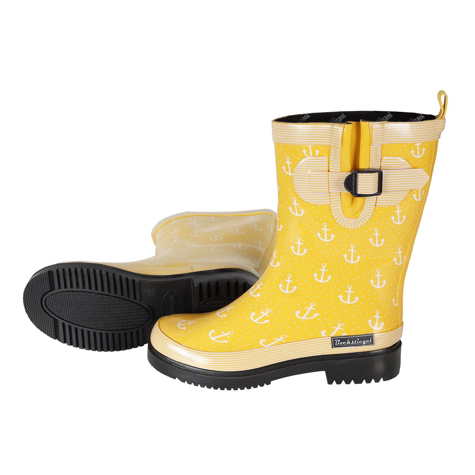 Damen für gelb Marleen mit Stiefel Bockstiegel Regenstiefel Frauen SALIHA Gummistiefel Anker-Print –