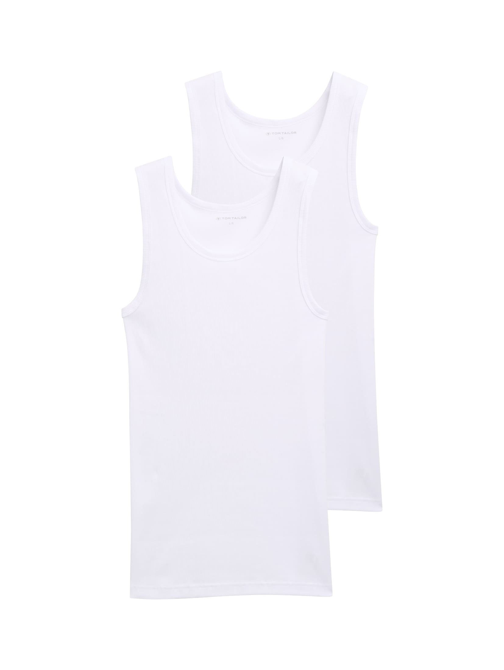 TOM TAILOR Unterhemd Unterwäsche Tanktops mit Rippstruktur im 2er-Pack günstig online kaufen