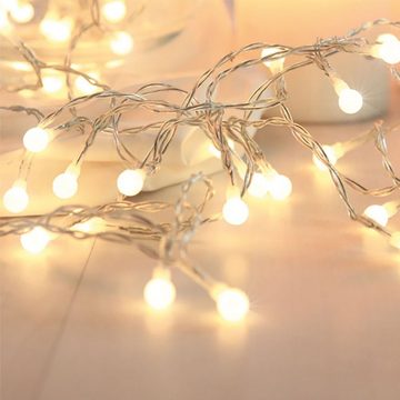 etc-shop Dekolicht, 20x LED Lichter Kette Weihnachts Beleuchtung Kugel Lampen Advents Deko