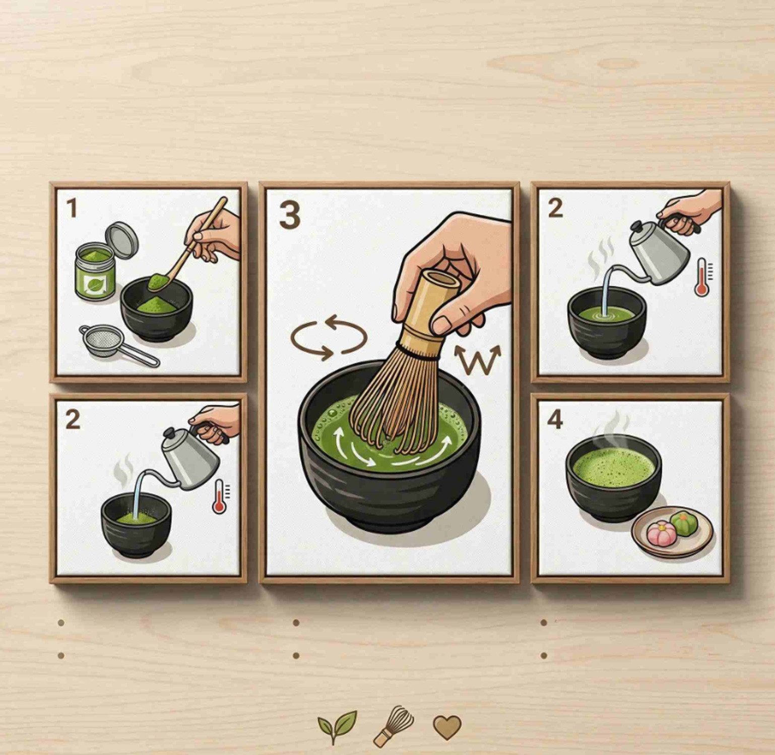 COFI 1453 Schneebesen Matchabürste, 11 x 6 cm, Zubehör zur traditionellen Matcha-Zubereitung, Matcha-Besen – Bild 3 von 3