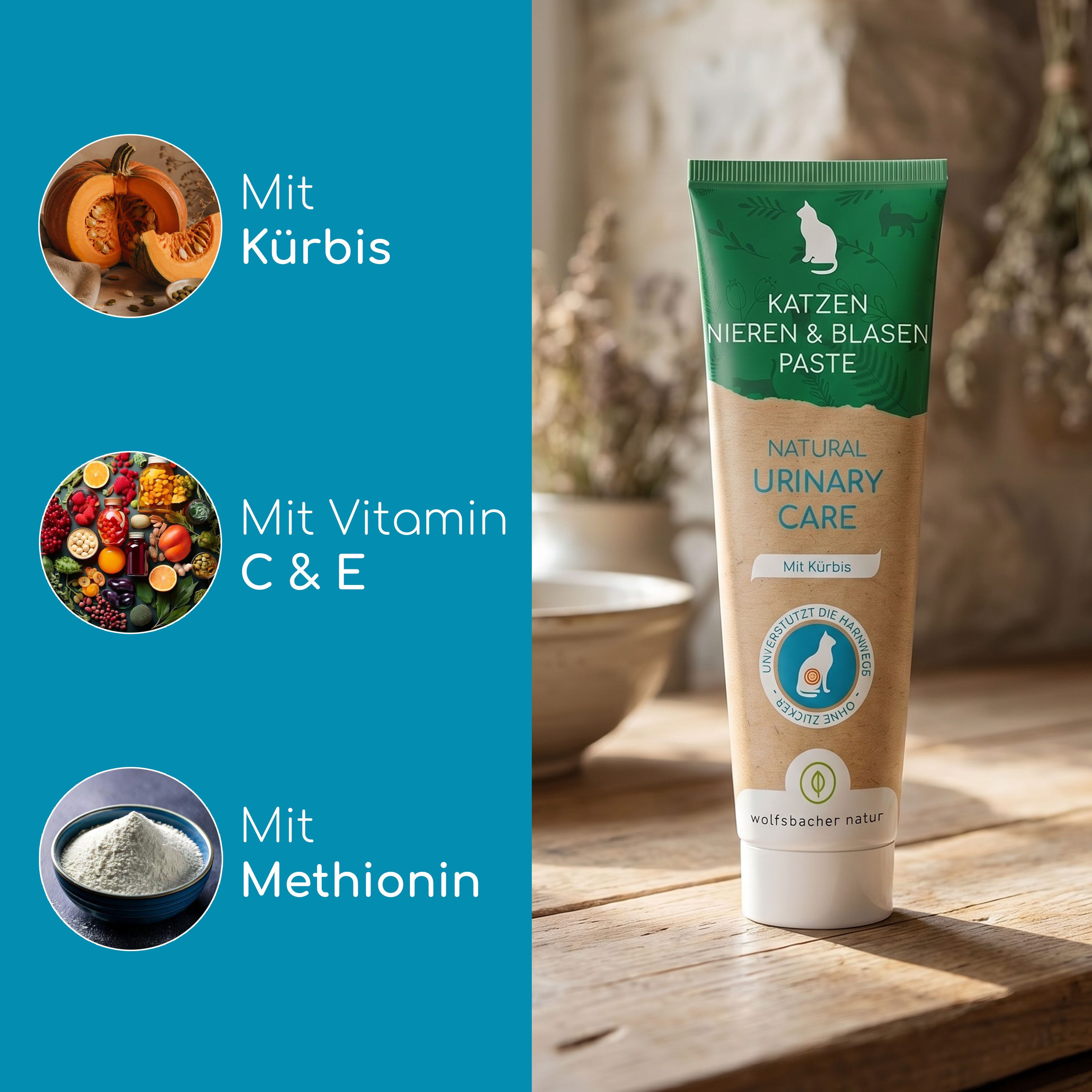 Wolfsbacher Natur Nieren & Blasen Paste für Katzen, für: Katze