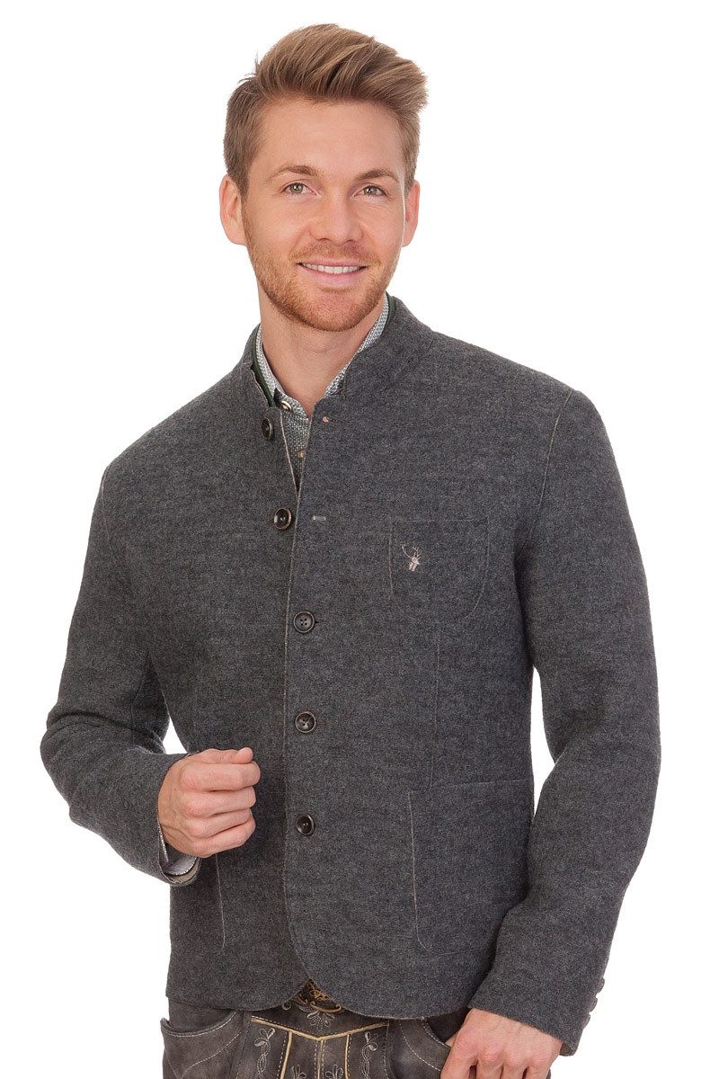 Spieth & Wensky Trachtenjanker Walkjanker - METTEN - grau